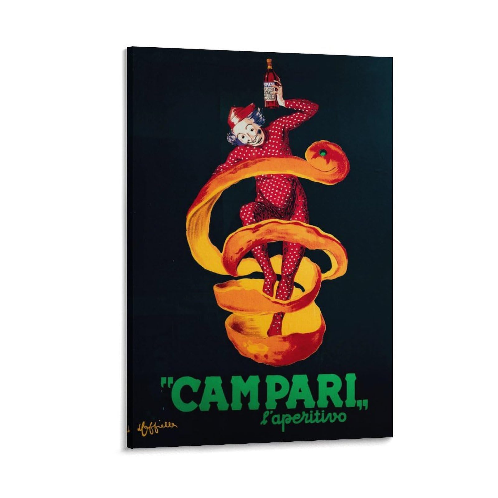 レオネット・カッピエーロ作 ビンテージポスター ビターカンパリ 部屋飾り キャンバスウォール 壁の絵 壁掛け ホームアートワーク08x12inch(20x30cm)